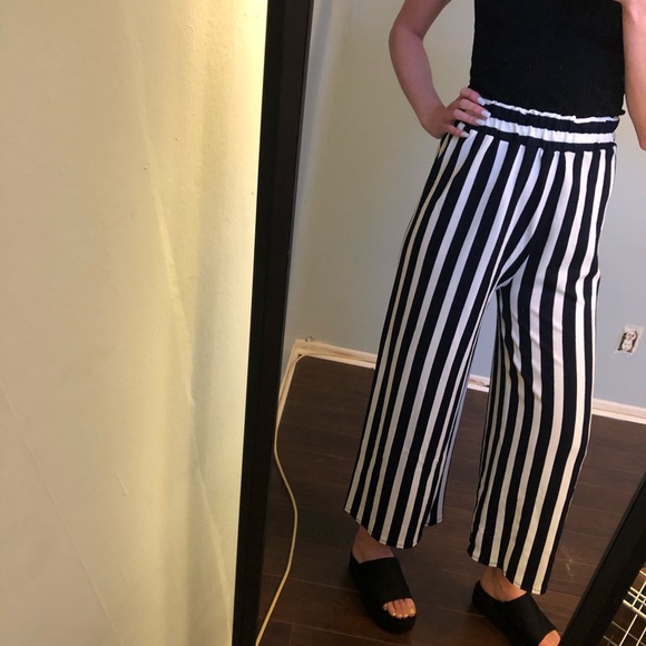 Striped trouser pants - navy and white - Picture 2 of 4